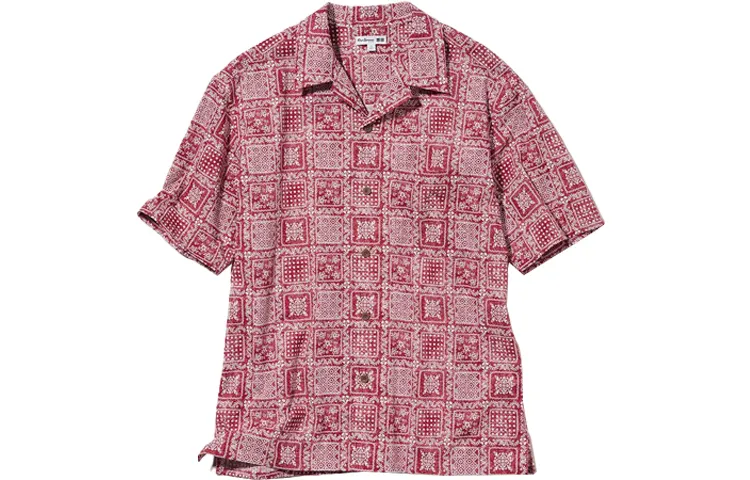 UNIQLO Shirts Unisex Maroon Cuban Collar Moderate Other