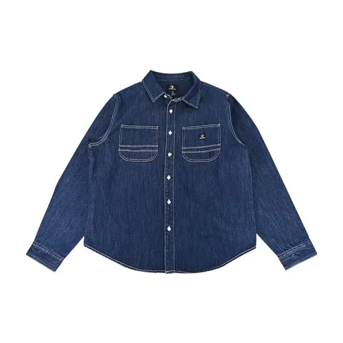 Converse Shirts Men's Blue A01 Lapel Moderate