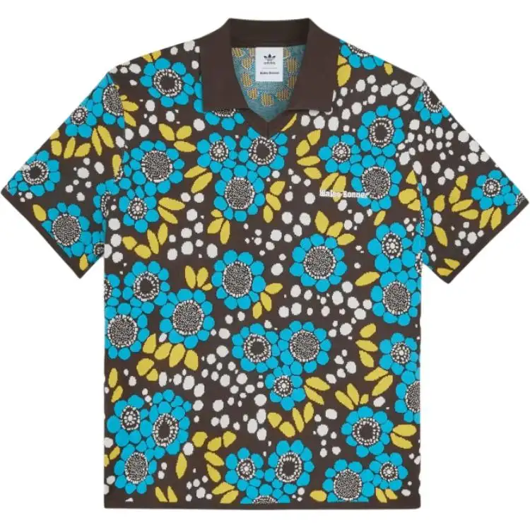 Adidas Originals floral polo shirt