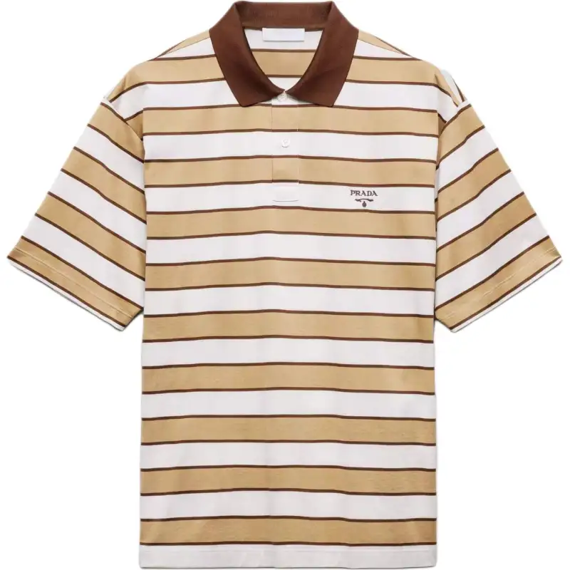 PRADA Short Sleeved Striped Polo Shirt