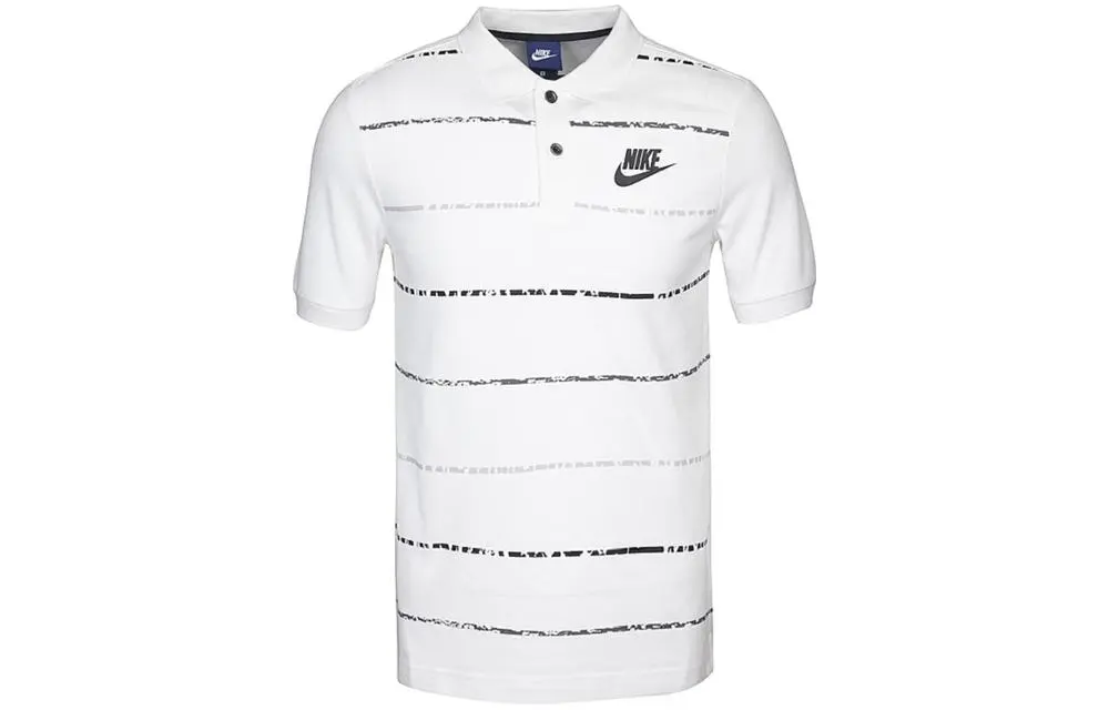 Nike Polo Shirts Men's White Polo Collar Moderate Straight Fit
