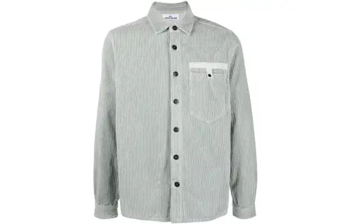 STONE ISLAND Shirts Men's Cyan Lapel Moderate Other