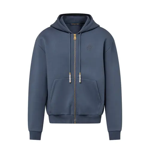 LOUIS VUITTON Embroidered Jersey Zip Through Hoodie