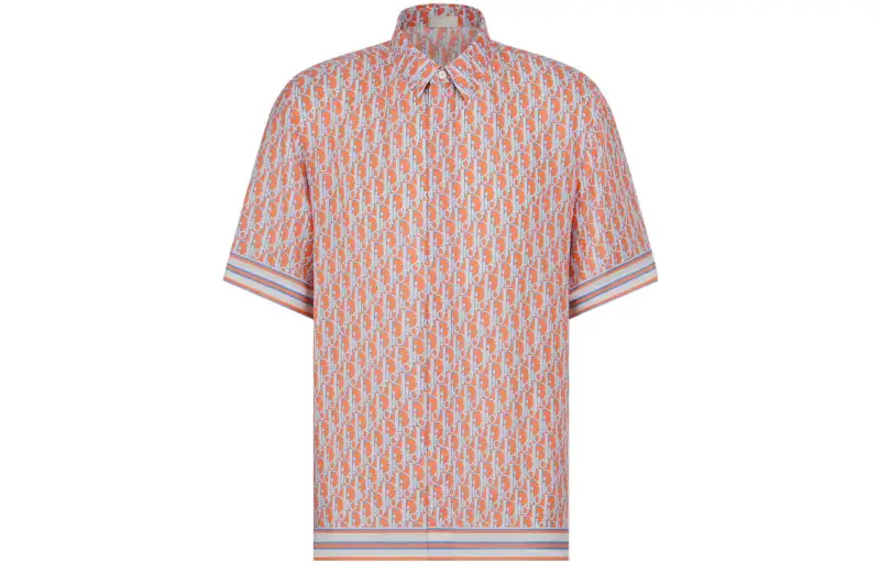 DIOR Shirts Men's Orange Pointed Collar Moderate Other