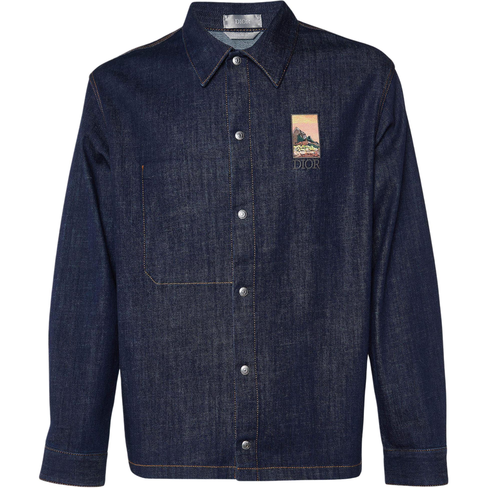 DIOR Denim blue shirt, with your logo imprint, with embroidery
