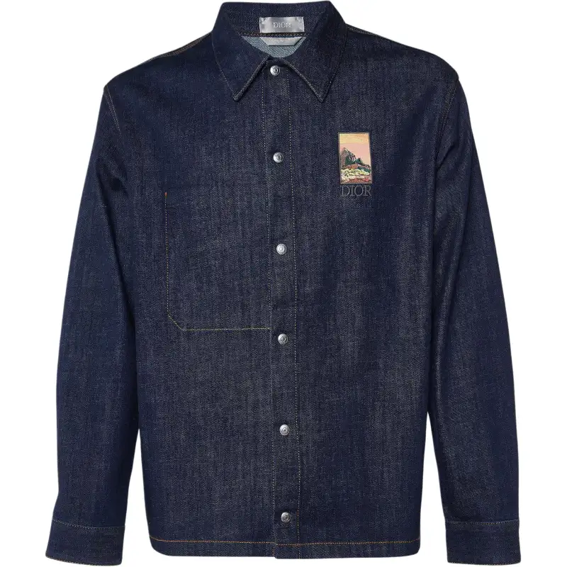 DIOR Shirts Men's Blue Lapel Moderate Other