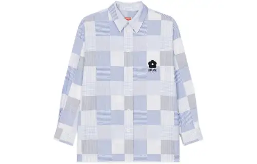 【Previous Season】oversized Patchwork long-sleeve shirt