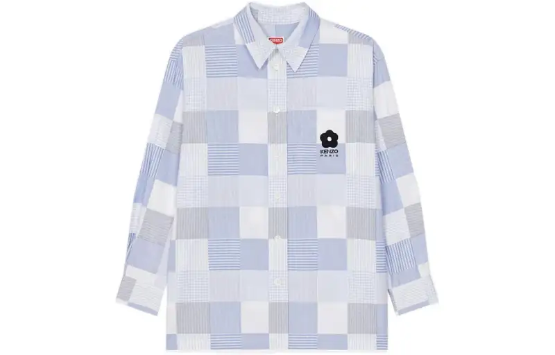 【Previous Season】oversized Patchwork long-sleeve shirt