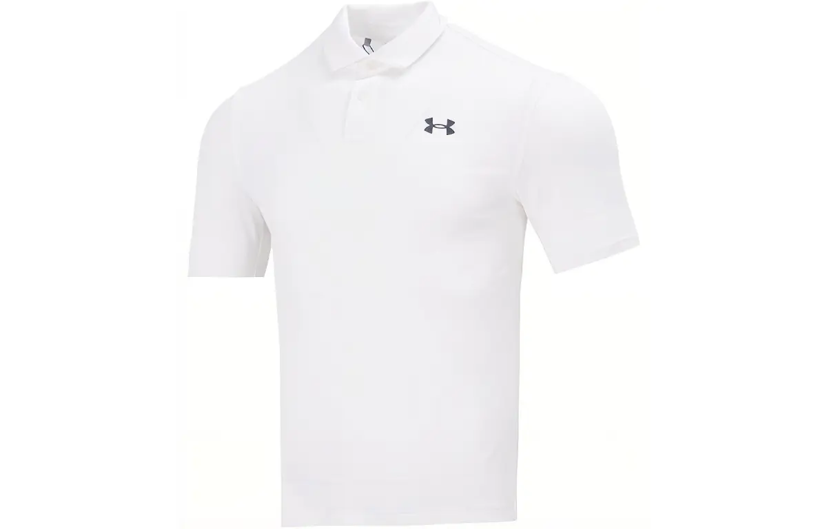 Under Armour Polo Shirts Men's White Polo Collar Moderate Straight Fit