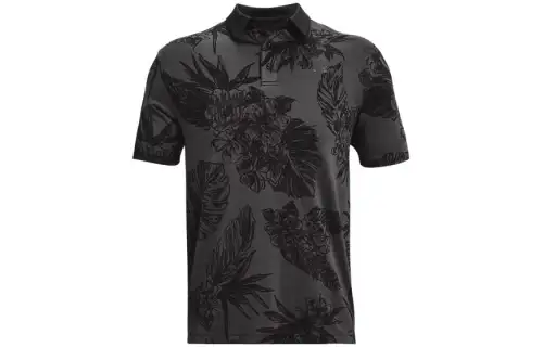 Under Armour Polo Shirts Men's Black Gray Color Polo Collar Moderate Straight Fit