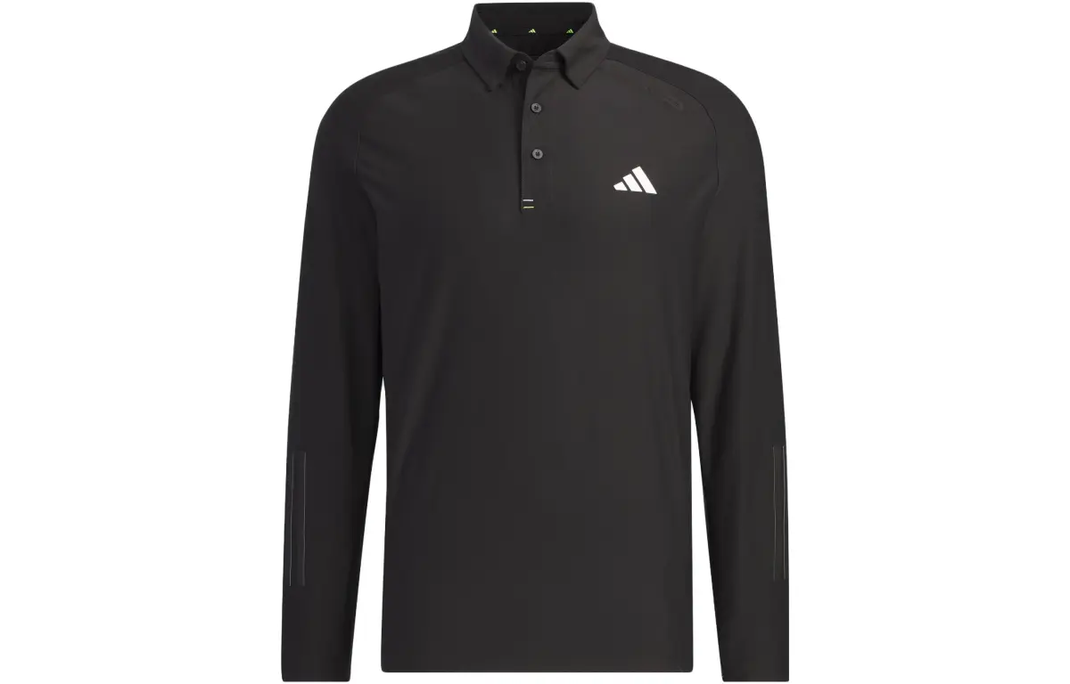 Adidas Polo Shirts Men's Black Polo Collar Moderate Straight Fit