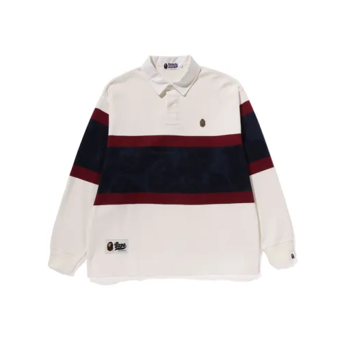 Bape Metal One Point L/S Color Blocking Rugby Polo
