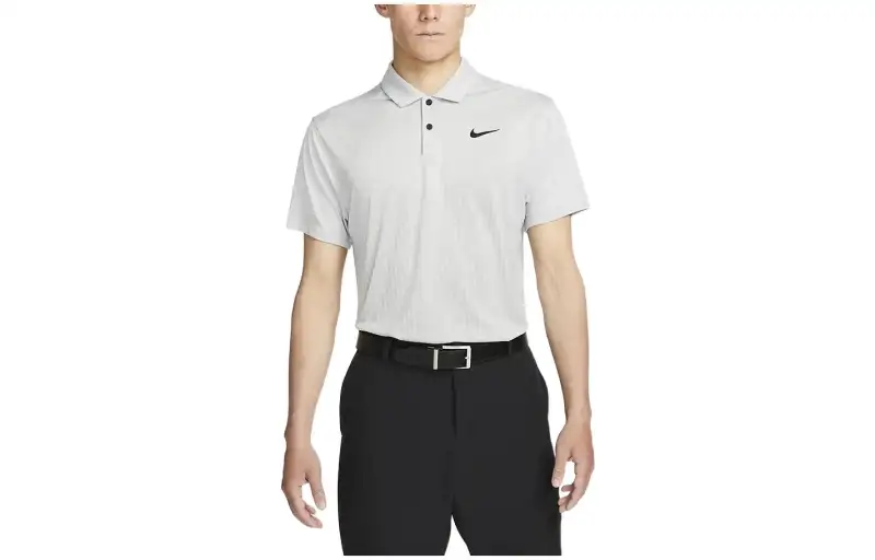 Nike Polo Shirts Men's Gray Polo Collar Moderate Straight Fit