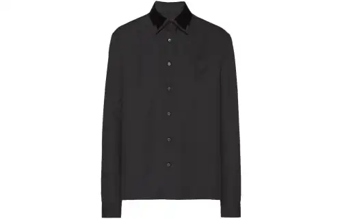 PRADA Shirts Men's Black Lapel Moderate Other