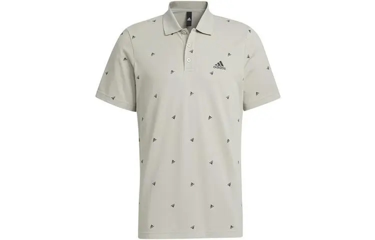 Adidas Polo Shirts Men's Gray Polo Collar Moderate Straight Fit