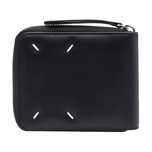 Maison Margiela Zip Closure Leather Wallet Women's Black