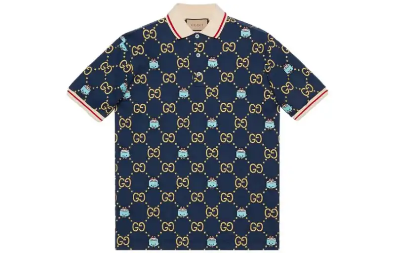 GUCCI SS23 Polo Shirt Men's Dark Blue