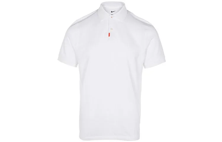 Nike Polo Shirts Men's White Polo Collar Moderate Straight Fit