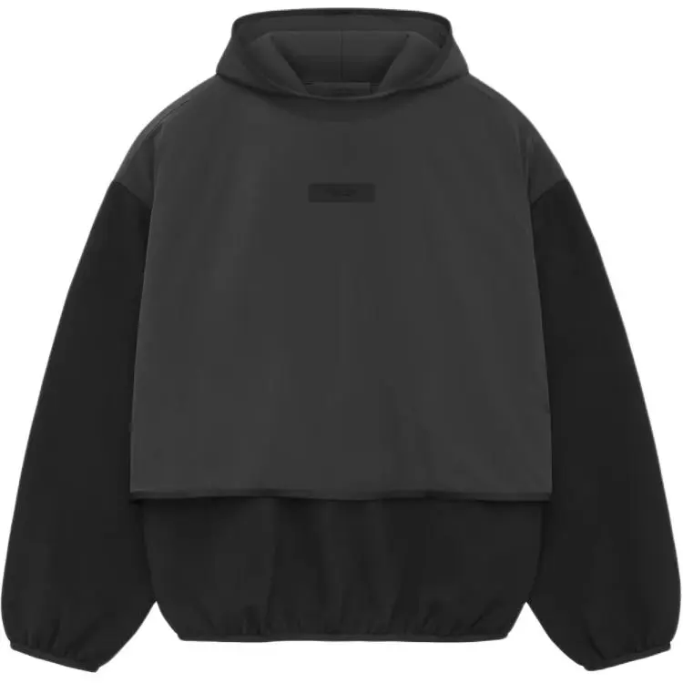 Fear Of God Essentials front logo patch panelled hoodie