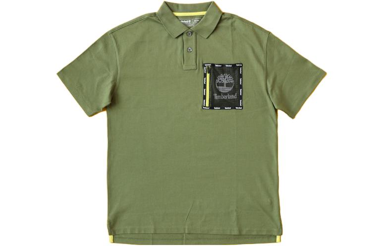 Timberland Polo Shirts Men's Green Polo Collar Moderate Straight Fit