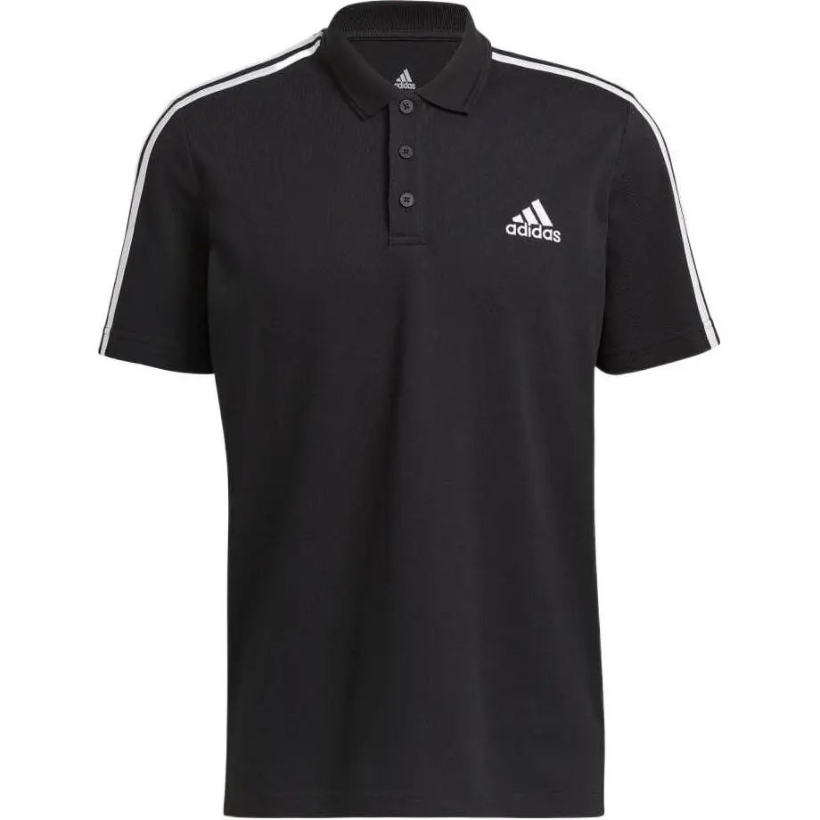 Adidas Polo Shirts Men's Black Polo Collar Moderate Straight Fit