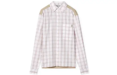 LOEWE Fleece Back Check Shirt