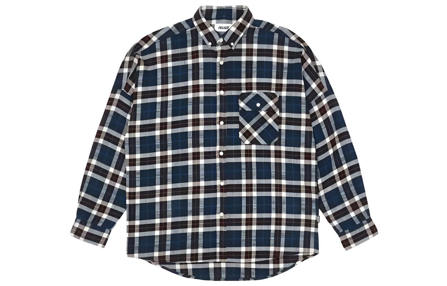 Мужская рубашка Palace FW22 Flannel Drop Shoulder Shirt Navy (синяя)