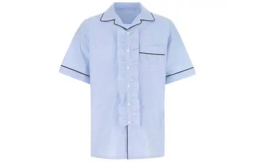 PRADA Shirts Men's Blue Lapel Moderate