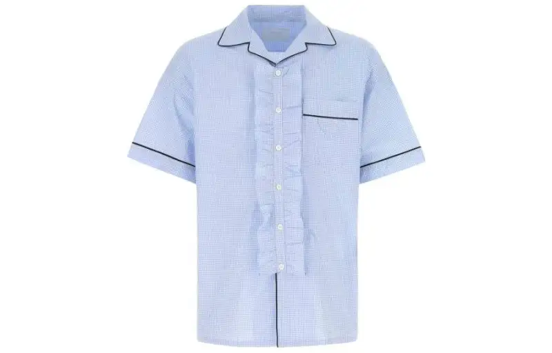 PRADA Shirts Men's Blue Lapel Moderate