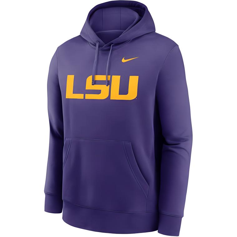Nike Lsu Tigers Primetime Evergreen Club Primary Logo Men's Nike College Pullover Hoodie