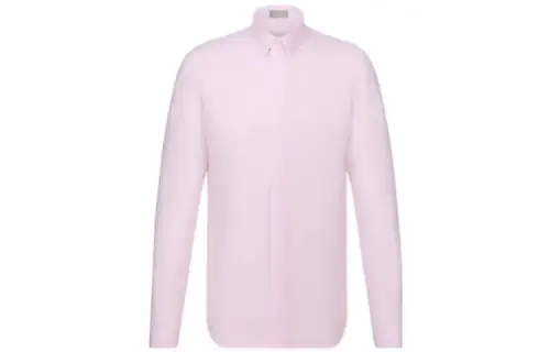 DIOR Shirts Men's Light Pink Lapel Moderate