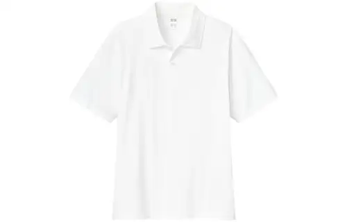 UNIQLO Polo Shirts Men's White 00 Polo Collar Moderate Straight Fit