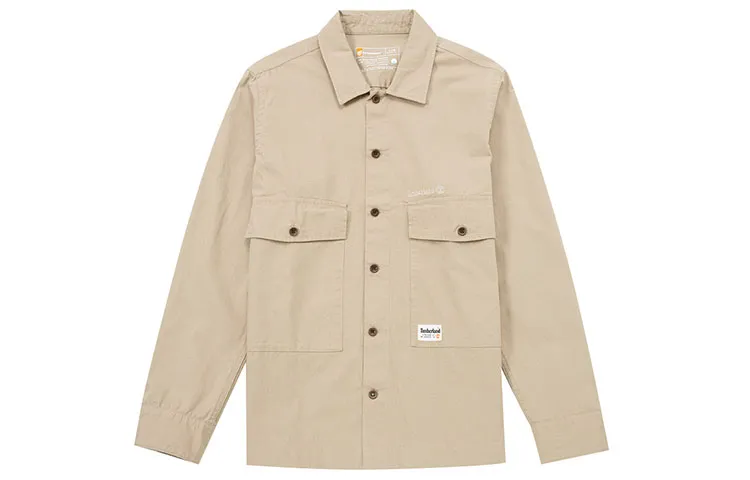 Timberland Shirts Men's Khaki Lapel Moderate Straight Fit