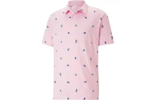 PUMA CLASSICS+ Arnold Palmer CLOUDSPUN Citrus Golf Polo Shirt Men Polo Shirt Men's Pink Blue