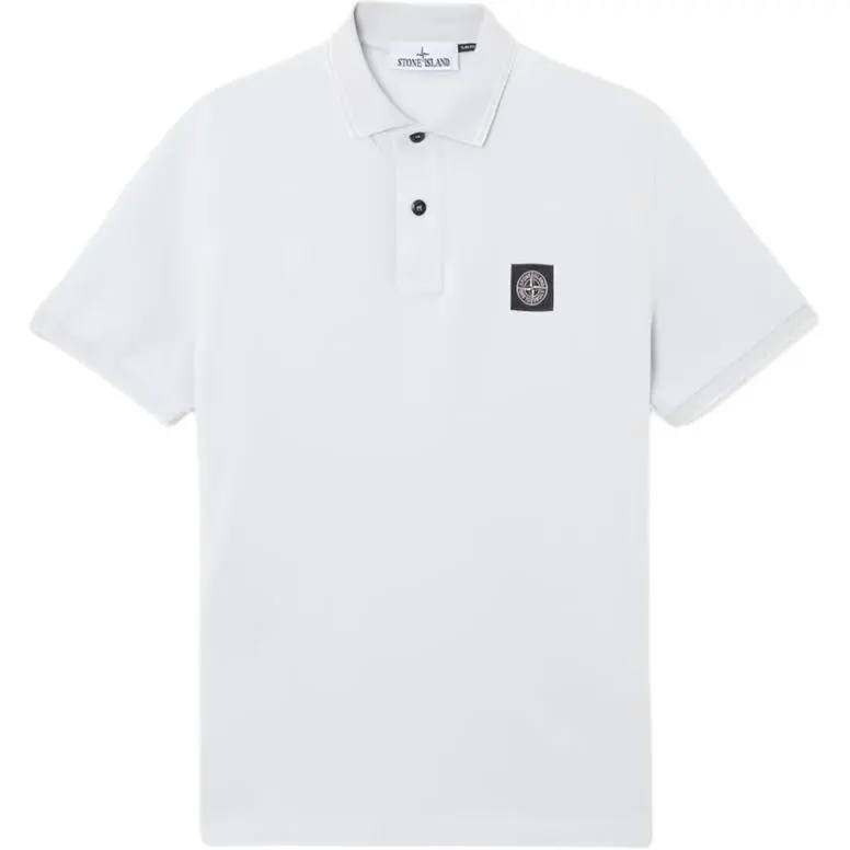 STONE ISLAND Logo Patch Short Sleeved Polo Shirt