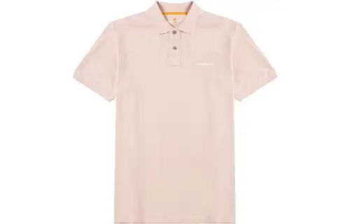 Timberland Polo Shirts Men's Pink Polo Collar Moderate Straight Fit