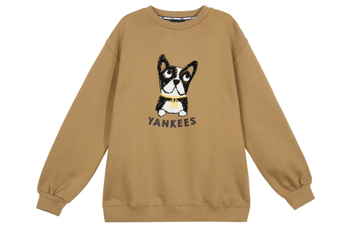 MLB Sweatshirts Unisex Camel Crew Neck Moderate Straight Fit