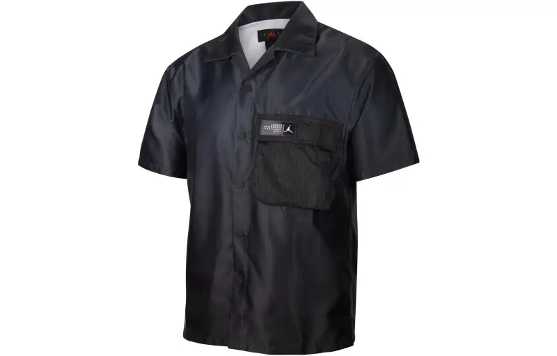 Jordan 23 Engineered Shirts Men's Black Lapel Moderate Other