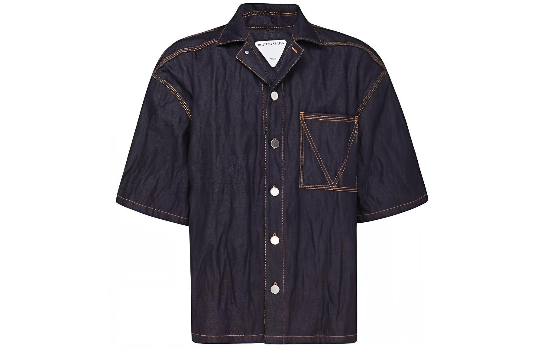 Мужская рубашка Bottega Veneta SS22 Denim (синяя)