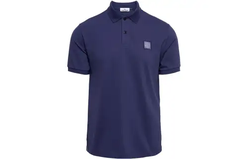 STONE ISLAND Polo Shirts Men's Royal Blue Polo Collar Moderate Straight Fit
