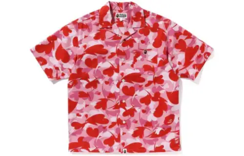 A BATHING APE Shirts Men's Red Lapel Moderate Shirt