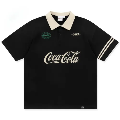 Coca Cola Polo Shirts Unisex Polo Collar Moderate Straight Fit