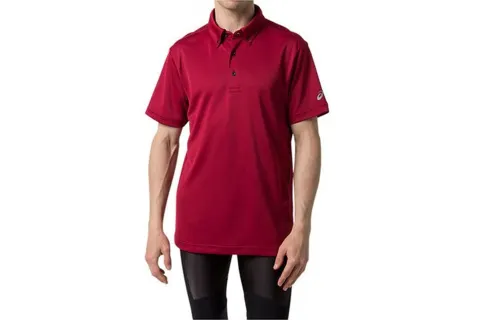 ASICS Polo Shirts Men's Red Polo Collar Moderate Straight Fit