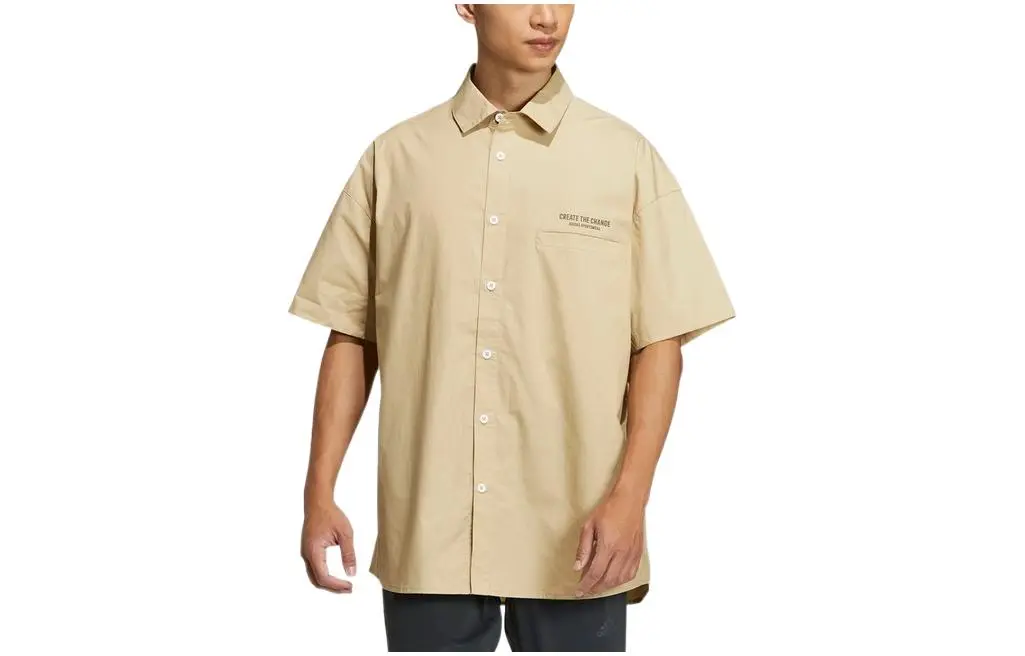 Adidas Shirts Men's Khaki Polo Collar Moderate Other