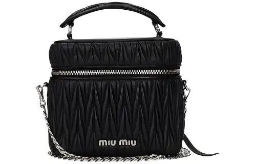 MIU MIU Leather Shoulder Bag, Crossbody Bag, Handbag Women's Black