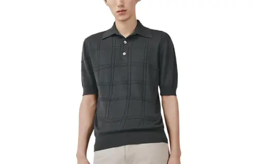 HERMES Polo Shirt Men's Dark Gray