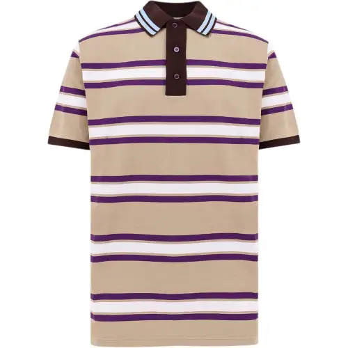GUCCI Striped Jersey Polo Top