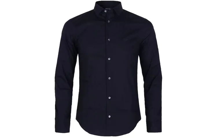 EMPORIO ARMANI Logo Embroidered Buttoned Shirt