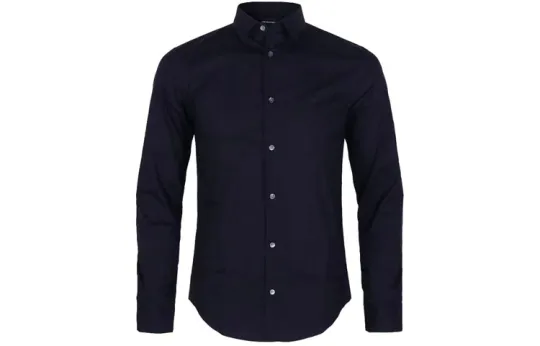 EMPORIO ARMANI Logo Embroidered Buttoned Shirt