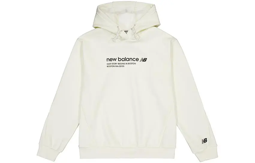 New Balance Sweatshirts Men's White Hooded Moderate Regular